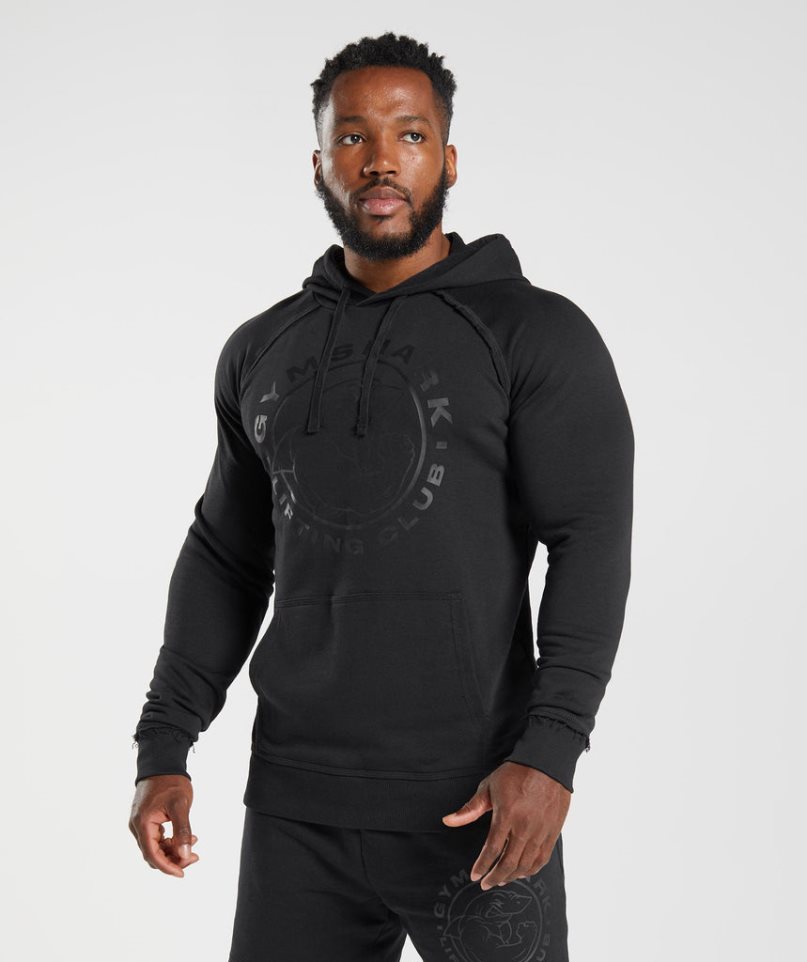 Men\'s Gymshark Legacy Hoodie Black | NZ 6IXOFE